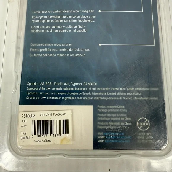 NWT Speedo Unisex Soft Silicone American Flag White Adult Swim Cap Latex Free - Picture 6 of 11